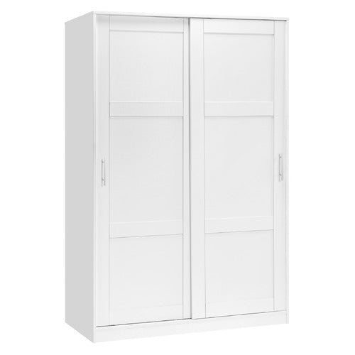 CORE LIVING WHITE MORANA 4 SHELF SLIDING DOORS WARDROBE