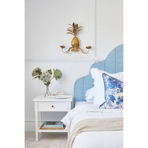 LILA INTERIORS WHITE HAMILTON 57CM BEDSIDE TABLE