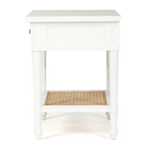 LILA INTERIORS WHITE HAMILTON 57CM BEDSIDE TABLE