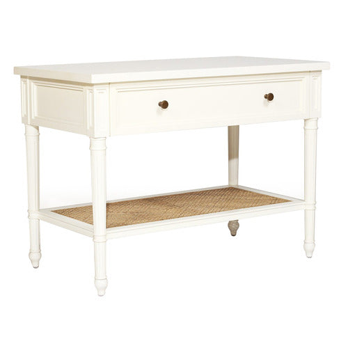 LILA INTERIORS WHITE HAMILTON 91CM BEDSIDE TABLE