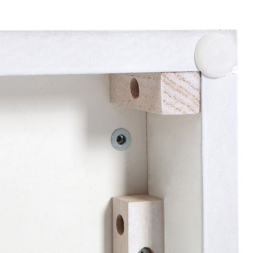 WHITE HAMPTONS 3 DRAWER BEDSIDE TABLE
