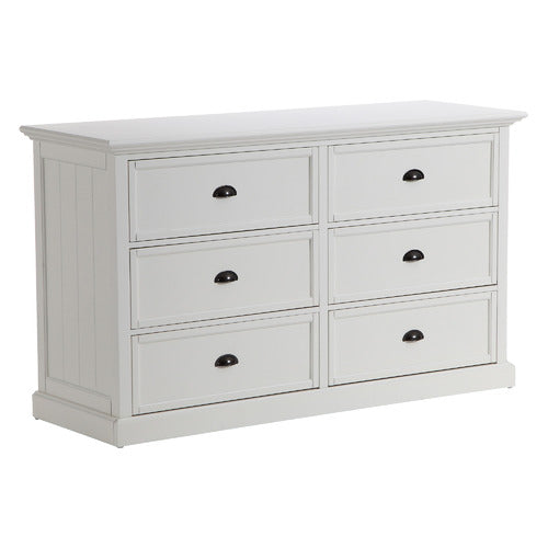 WHITE HAMPTONS 6 DRAWER CHEST