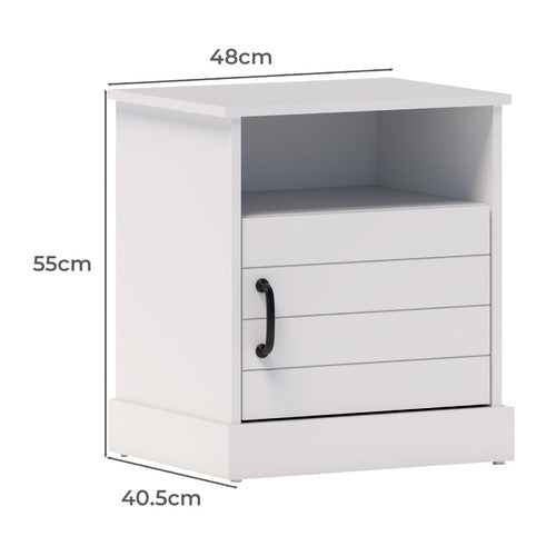 WEST VALLEY INTERIORS WHITE HAMPTONS BEDSIDE TABLE