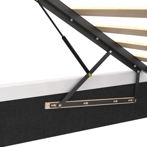 HOXTON ROOM WHITE HUDSON FAUX LEATHER GAS LIFT STORAGE BED