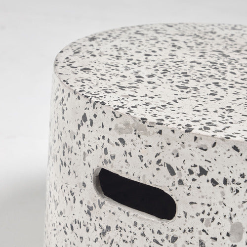 LINEA FURNITURE WHITE JANELLA TERRAZZO OUTDOOR COFFEE TABLE