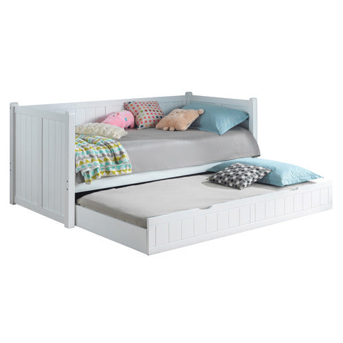 WESTERN DESIGNS HAMPTONS WHITE SINGLE WOODEN DAYBED WITH TRUNDLE