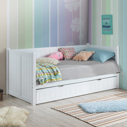 WESTERN DESIGNS HAMPTONS WHITE SINGLE WOODEN DAYBED WITH TRUNDLE
