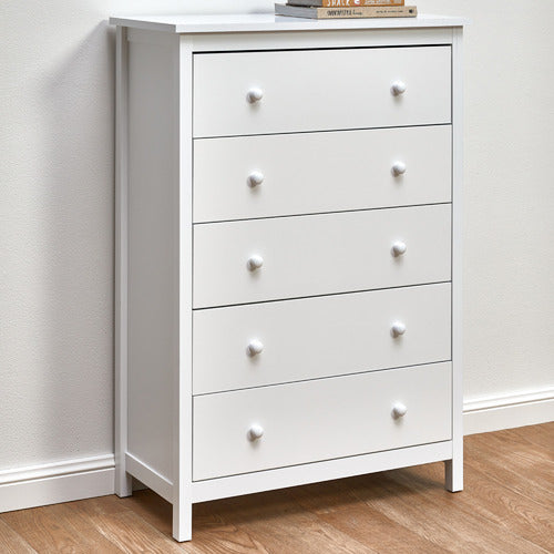 WHITE NOOSA 5 DRAWER CHEST
