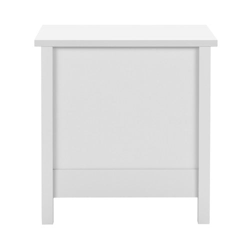 WHITE NOOSA 2 DRAWER BEDSIDE TABLE