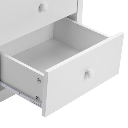 WHITE NOOSA 2 DRAWER BEDSIDE TABLE