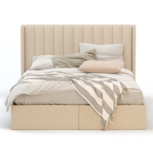 RAWSON & CO WHITE OAK TULAWIE BED WITH UNDERBED DRAWERS