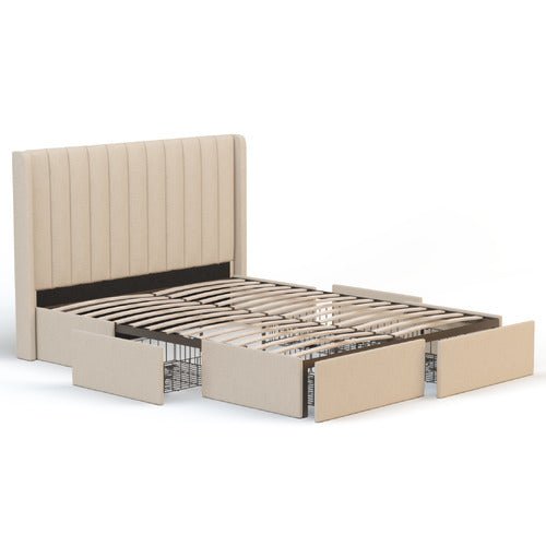 RAWSON & CO WHITE OAK TULAWIE BED WITH UNDERBED DRAWERS