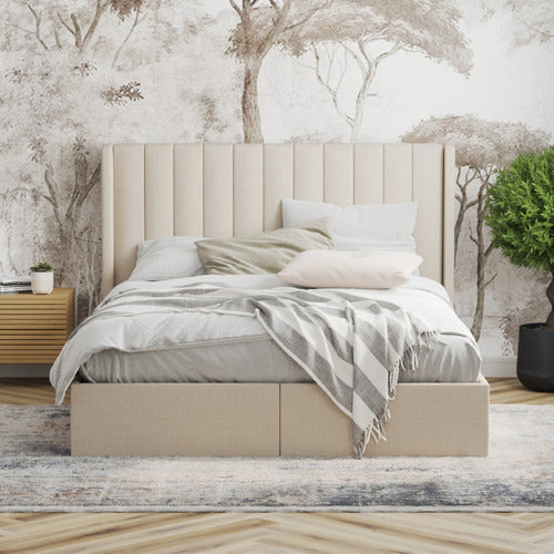 RAWSON & CO WHITE OAK TULAWIE BED WITH UNDERBED DRAWERS