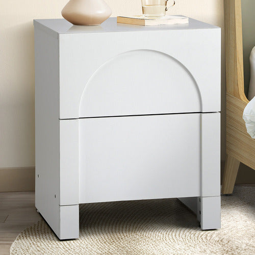LIVING FUSION WHITE OTIS BEDSIDE TABLE