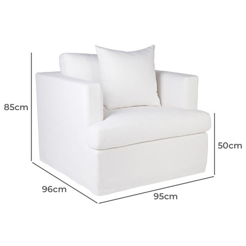 REXINGTON HOME WHITE SADIE SLIPCOVER ARMCHAIR