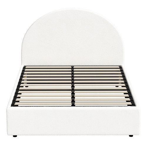 LIVING FUSION WHITE SERAPHINE BOUCLE GAS LIFT BED