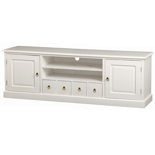 LA VERDE WHITE TASMANIA 2 DOOR 4 DVD DRAWER ENTERTAINMENT UNIT