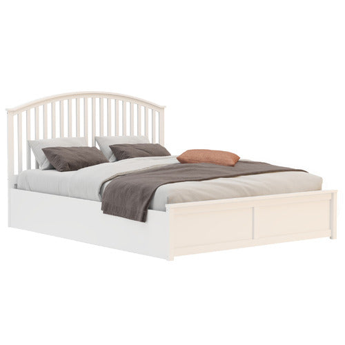 RAWSON & CO WHITE YEBES PINE WOOD GAS LIFT STORAGE BED