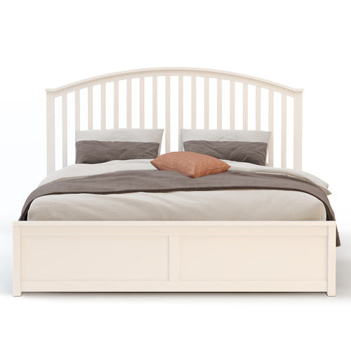 RAWSON & CO WHITE YEBES PINE WOOD GAS LIFT STORAGE BED