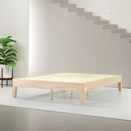 WHITEWASH BECKHAM PINE WOOD BED BASE