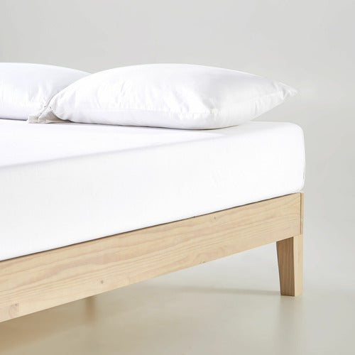 WHITEWASH BECKHAM PINE WOOD BED BASE