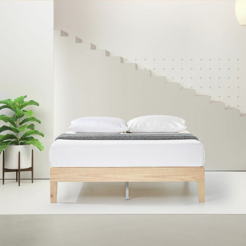 WHITEWASH BECKHAM PINE WOOD BED BASE