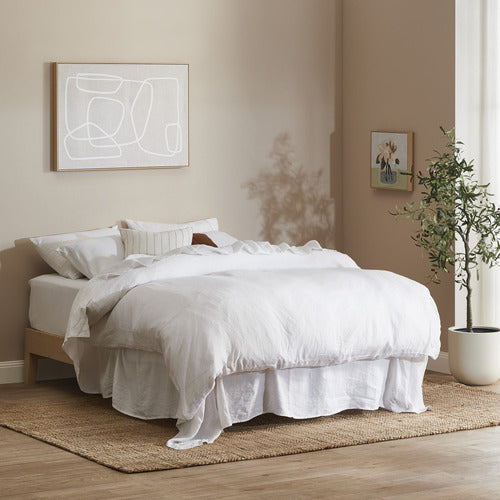 WHITEWASH BECKHAM PINE WOOD BED BASE