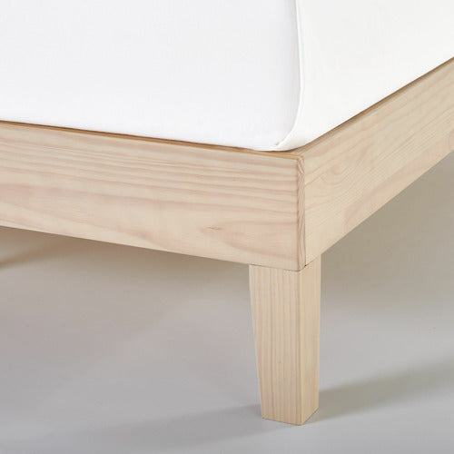 WHITEWASH BECKHAM PINE WOOD BED BASE