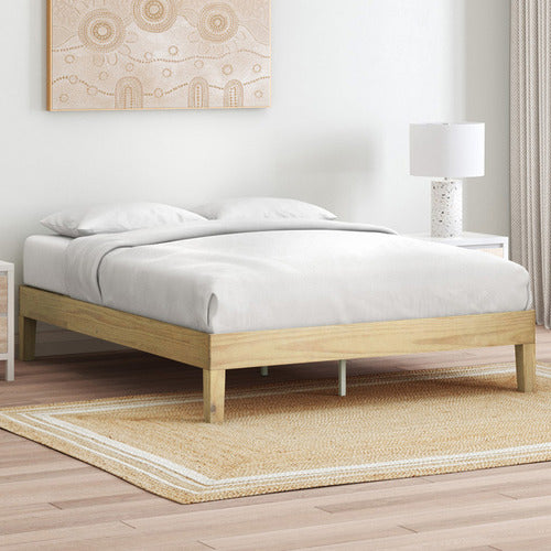 WHITEWASH BECKHAM PINE WOOD BED BASE