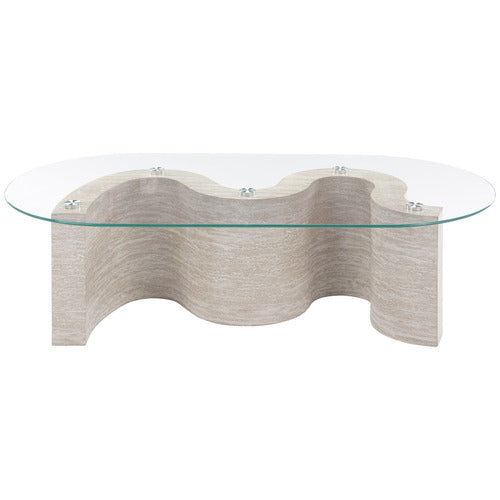 WILLOW TRAVERTINE-LOOK COFFEE TABLE