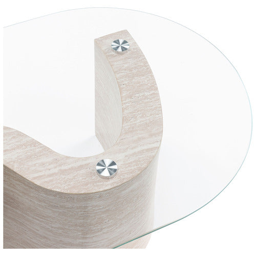 WILLOW TRAVERTINE-LOOK COFFEE TABLE