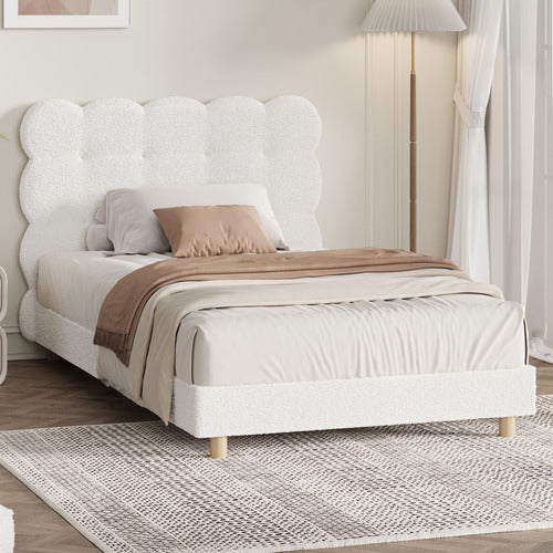 LIVING FUSION WINSLOW BOUCLE PLATFORM BED