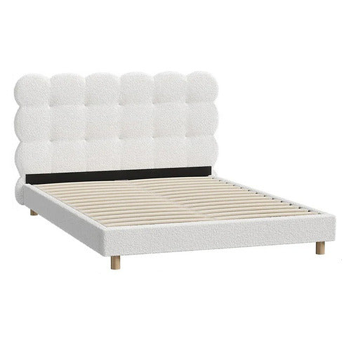 LIVING FUSION WINSLOW BOUCLE PLATFORM BED