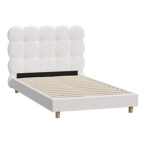 LIVING FUSION WINSLOW BOUCLE PLATFORM BED