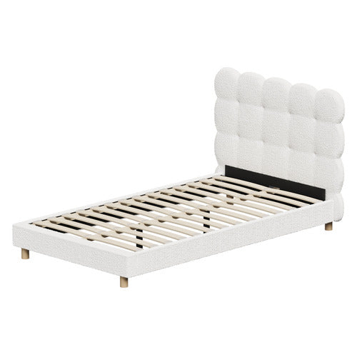 LIVING FUSION WINSLOW BOUCLE PLATFORM BED