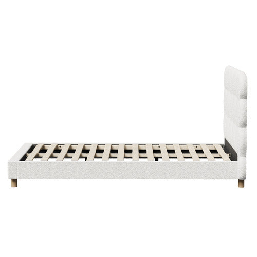 LIVING FUSION WINSLOW BOUCLE PLATFORM BED