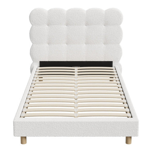 LIVING FUSION WINSLOW BOUCLE PLATFORM BED