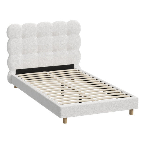 LIVING FUSION WINSLOW BOUCLE PLATFORM BED