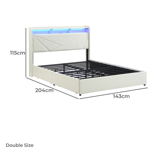 CASSINGTON HOME WINSTED UPHOLSTERED BED WITH LED AND DRAWERS