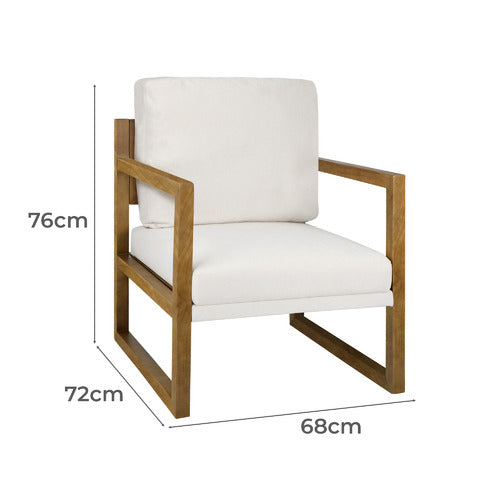 LIVING FUSION WYSTAN RUBBERWOOD ARMCHAIR