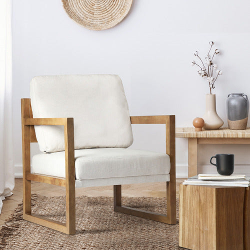 LIVING FUSION WYSTAN RUBBERWOOD ARMCHAIR