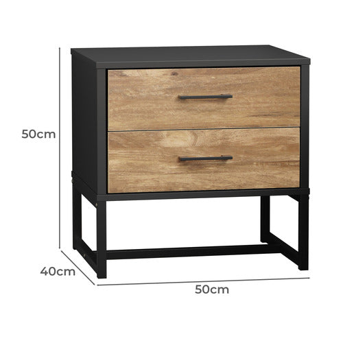 LIVING FUSION XYLA 2 DRAWER BEDSIDE TABLE