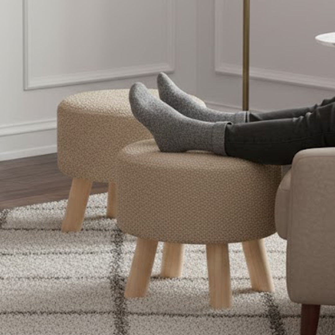 YOSHI FABRIC STOOL BOBBLE TAUPE