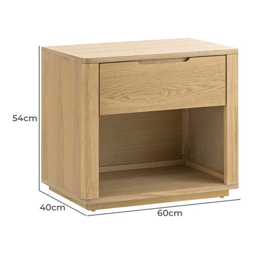 CONTINENTAL DESIGNS ZEUS RUBBERWOOD BEDSIDE TABLE
