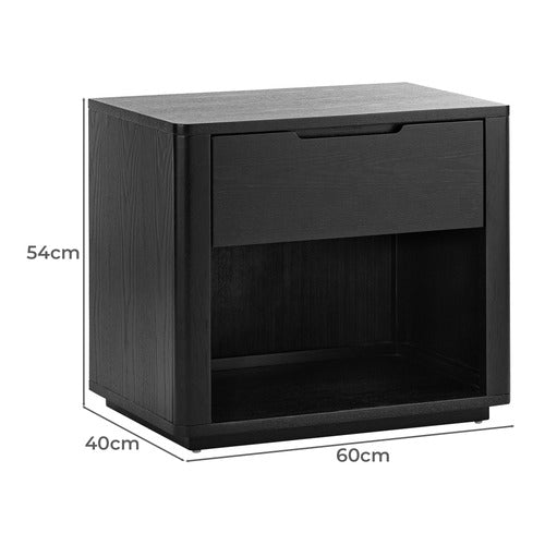 CONTINENTAL DESIGNS ZEUS RUBBERWOOD BEDSIDE TABLE