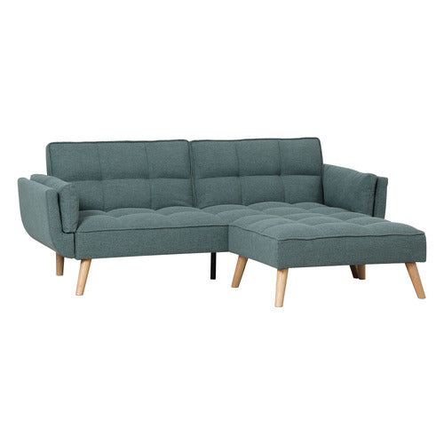 HAVEN COVE FURNITURE AZI 3 SEATER LINEN DOUBLE SOFA BED WITH OTTOMAN SET