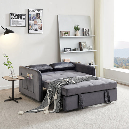 EVERGREEN HOME LIVIANA 2 SEATER SINGLE VELVET SOFA BED