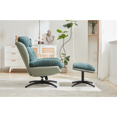 CASSINGTON HOME 2 PIECE RYE UPHOLSTERED SWIVEL CHAIR & FOOTSTOOL SET
