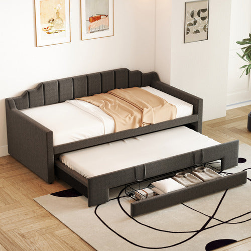 HAVEN COVE FURNITURE DEIDARA QUEEN DAYBED WITH TRUNDLE & STORAGE