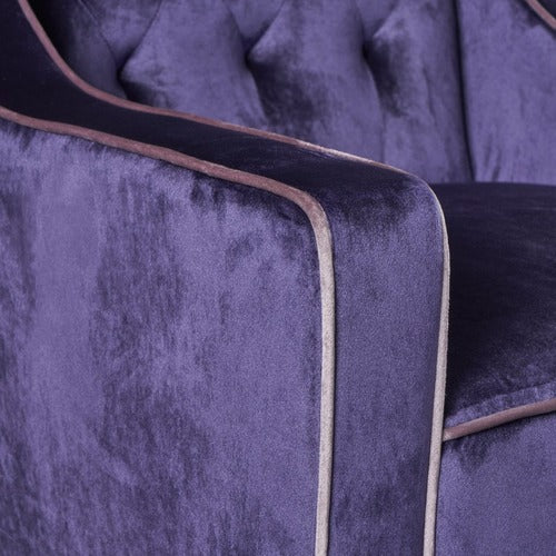 FURNITURE MARKET LARA TUFTED NEW VELVET ARMCHAIR